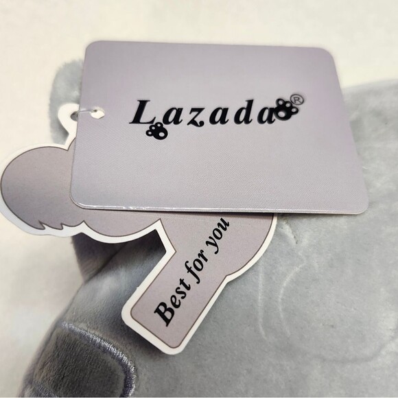 Lazada NWT 10-inch gray & white plush cat pillow - Picture 5 of 5